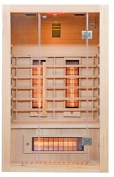 Sauna na podczerwień 3-osobowa 120x105 cm grzejniki kwarcowe