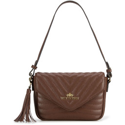 Damska torebka skórzana pikowana z chwostem brązowa