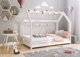 Łóżko Domek dziecięce 160x80 dla dzieci białe D5