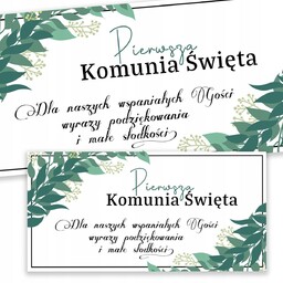 NAKLEJKI NA PUDEŁKA PIERWSZA KOMUNIĘ PODZIĘKOWANIA DLA GOŚCI