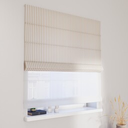 Roleta rzymska dzień noc Duo, beżowo-białe pasy (1,5cm),