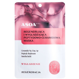 Asoa Maska w płachcie regenerująca i wygładzająca peptydowo-ceramidowa