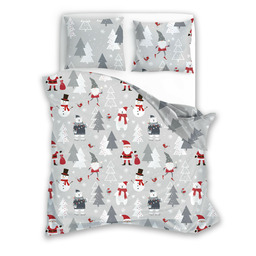 Faro Pościel świąteczna bawełniana 220x200 wzór 079 szara