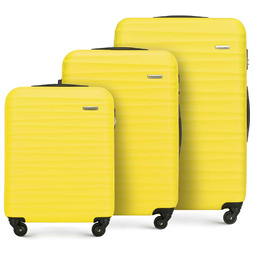 Zestaw walizek z ABS-u z żebrowaniem