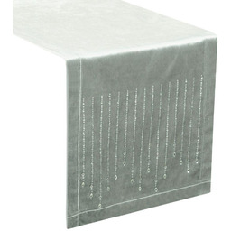 Bieżnik 35 x 180 Velvet Dekoracyjny Royal3 Srebrny