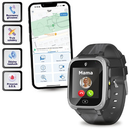 Smartwatch dla dziecka KiDiZ Basic czarny