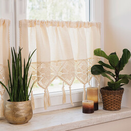 Markizeta Zazdrostka gotowa z ażurem 200x45 012 kremowa