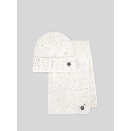 Damski komplet zimowy czapka i szalik ecru