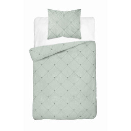 Detexpol Pościel satynowa 140x200 miętowa w geometryczne romby