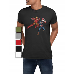 KOSZULKA T-SHIRT MĘSKA Z NADRUKIEM KAPITAN AMERYKA IRON