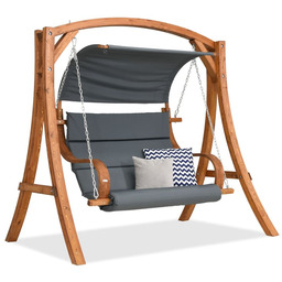 Huśtawka ogrodowa drewniana Bali Garden Point szara