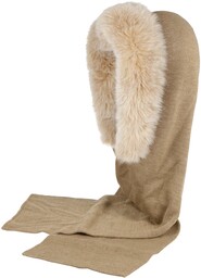 Czapka-Szalik Uni Merino by Gebeana, beżowy, One Size