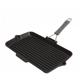 Staub Prostokątna Patelnia żeliwna Grillowa 34x21 Cm, Czarny