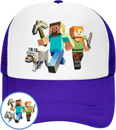CZAPKA Z DASZKIEM MINECRAFT DLA DZIECI NA LATO