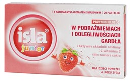 Isla Junior łagodzenie kaszlu i chrypki, 20 pastylek