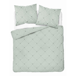 Detexpol Pościel satynowa 220x200 miętowa w geometryczne romby