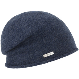 Czapka Kaszmir z Rolowanym Brzegiem by Seeberger, ciemnoniebieski
