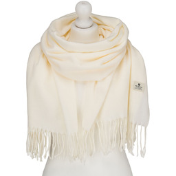 Biały, dwustronny szalik damski z poliestru - Peterson