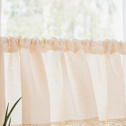 Markizeta Zazdrostka gotowa z ażurem 100x90 012 kremowa