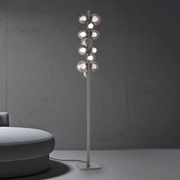 Lampa Podłogowa PURE, Popup, ściemnialny, szary, salon, aluminium,