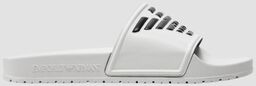 EMPORIO ARMANI Białe klapki Mules PVC logo