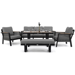 Zestaw mebli ogrodowych z aluminium PROVENCE Czarne +