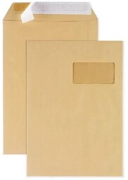 10 kieszeni z papieru kraft z okienkiem -