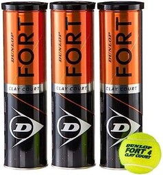 Piłki tenisowe Dunlop Fort Clay Court puszka 4