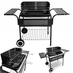 Grill ogrodowy z regulacją rusztu 3 metalowe półki