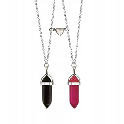 Zestaw Naszyjników dla Dwojga Czerwony + Czarny Serce