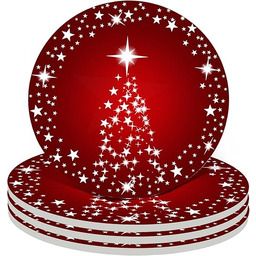 Srebrna gwiazda choinka z świątecznym czerwonym tłem świąteczne