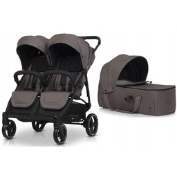 Wózek Bliźniaczy Dziecięcy Euro Cart Gondola Doblo Folia