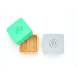 Ecorascals, Bambusowe Pojemniki Na Przekąski, Szary/Zielony, 2 Szt.