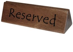Olympia Drewniana tabliczka "Reserved" 15x3,5x(H)3,5cm I Olympia