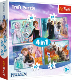 TREFL PUZZLE. 4w1 Kraina Lodu Niezwykły świat Frozen