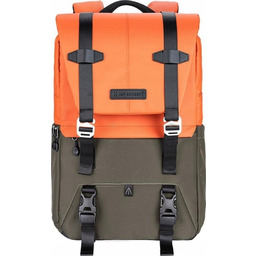 Plecak Kf fotograficzny Kf13.087av1 pomarańczowo-zielony