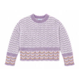 Sweter Mayoral 7334.40 ażurowy z moherem cienki fioletowy