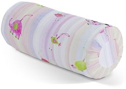 Poduszka wałek z zakładkami, kolorowe zwierzątka na tęczowym