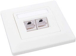 Gniazdo podtynkowe kat.6 STP, 2x RJ45 (SX9-2-6-STP-WH)