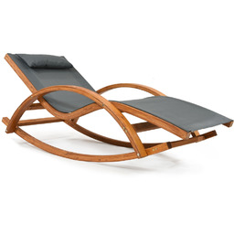 Bujany leżak drewniany Elba Garden Point szary