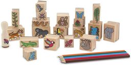 Zestaw drewnianych pieczątek Las Deszczowy 12423-Melissa & Doug,