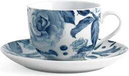 Zestaw 6 filiżanek t porcelany niebieskie róże cc