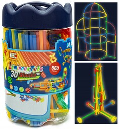 Klocki SŁOMKI FLUOROSCENCYJNE 560el konstrukcyjne