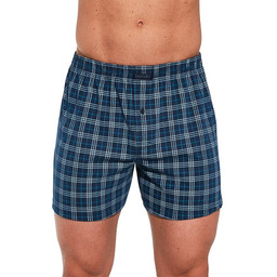 Bokserki bawełniane Comfort 2252 granatowe w kratkę