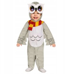 Strój sowa Kaptur Szalik Magiczny Ptaszek szary