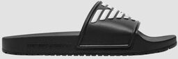 EMPORIO ARMANI Czarne klapki Mules PVC logo