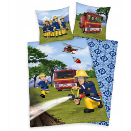 Pościel bawełniana dziecięca 140x200 Strażak Sam Wóz strażacki