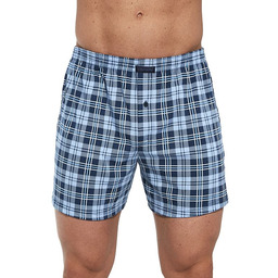 Bokserki bawełniane Comfort 2251 błękitna kratka