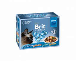 Brit cat pouch gravy fillets dinner plate 1020g