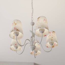 Lamkur Lampa wisząca Sara klosze kwiatowy dekor, 5-pkt.